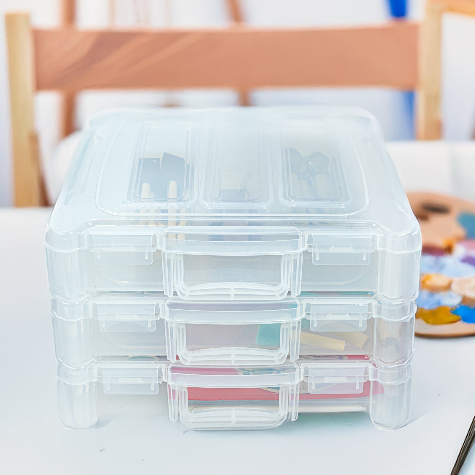 Stackable Craft Organizer Portable Art & Craft Organizer with Handle 3-Pack – Best Kept Organizer