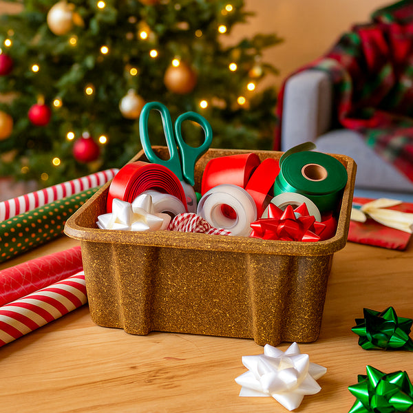 Stackable Storage Solution Dark Brown Plastic Bins (3 pack)
