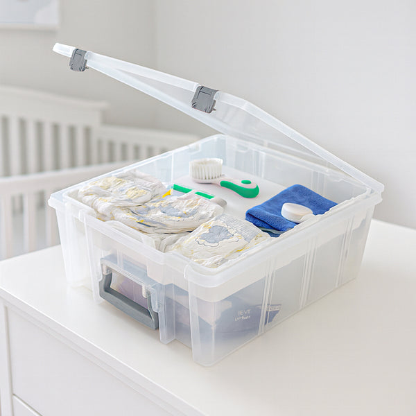 Large Square Stackable Bin with Lift Out Tray